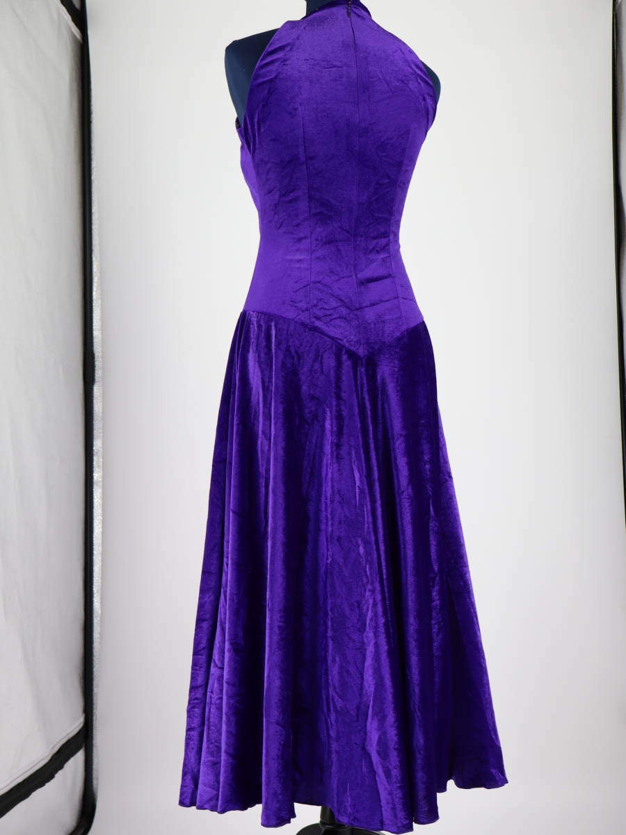 [ free shipping ][ beautiful goods flamenco costume ] lustre purple × velour SONIA JOHNES Sony a Jones dress . pad attaching stretch material 