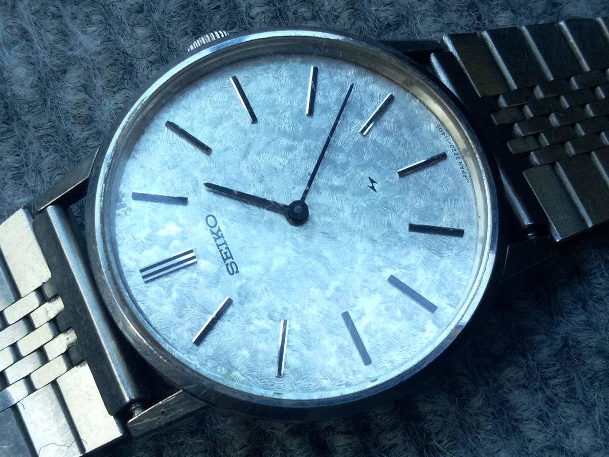 SEIKO セイコー　CHARIOT シャリオ 2220-0430 メンズ 腕時計 手巻き 　銀箔様モザイク文字盤_画像6
