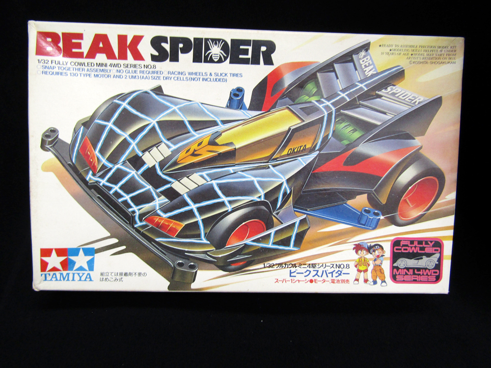 T M IY A Tamiya Model Beak Spider 1/32 Полный капюшон Mini 4WD Series n O.8 ИЗНАЧЕНИЯ CAR И РЕМЕНАЛЬНЫЕ