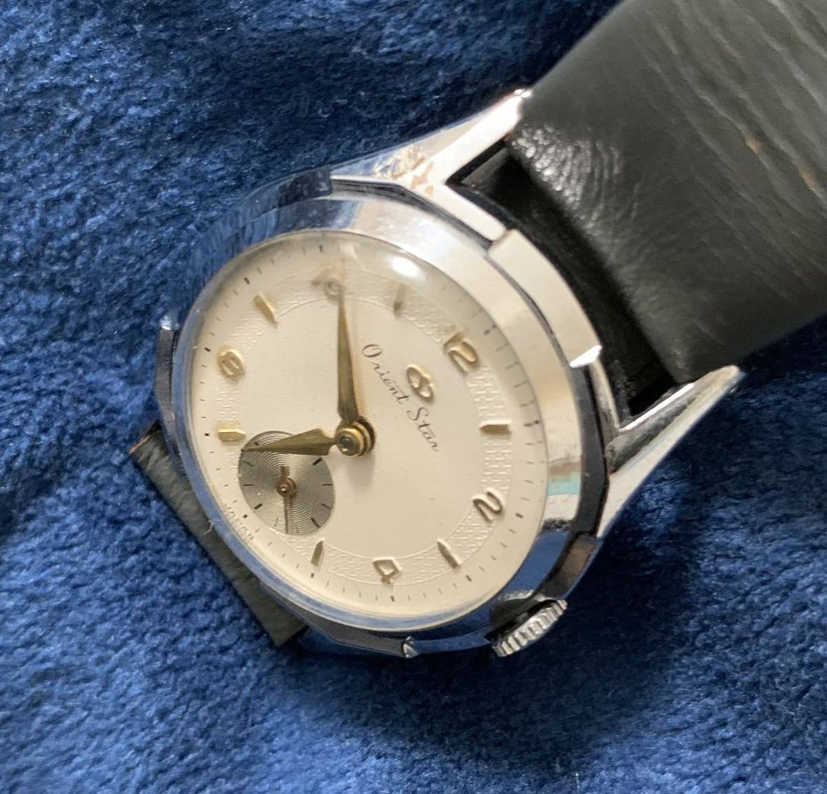 オリジナル 純正ベルト 尾錠 付き オリエント スター 3ADJ 機械 orient star men's antique watch manual winding_画像10