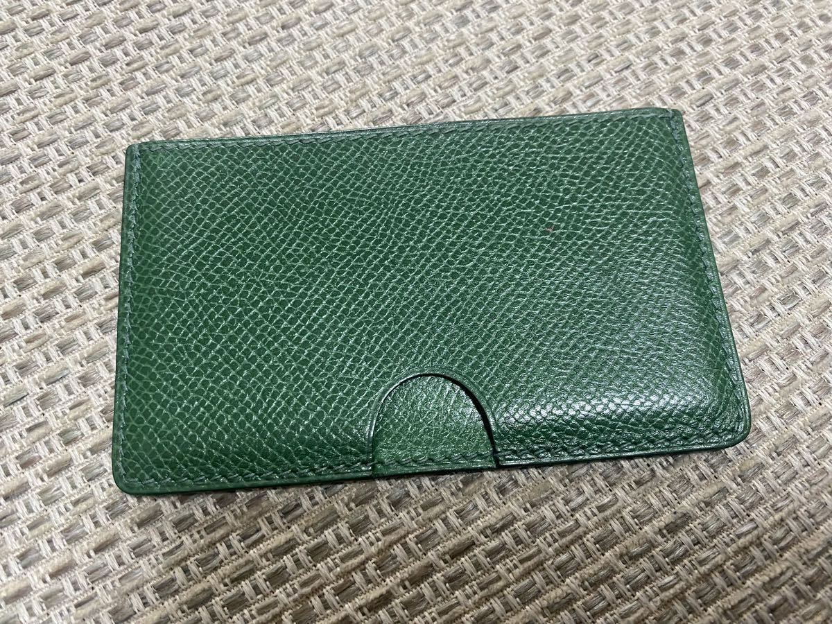 超美品☆HERMESエルメスポルクロール本革レザーカードケース名刺入れグリーン緑色刻印有り本物 超美品☆HERMESエルメスポルクロール本革レザーカードケース名刺入れグリーン緑色刻印有り本物