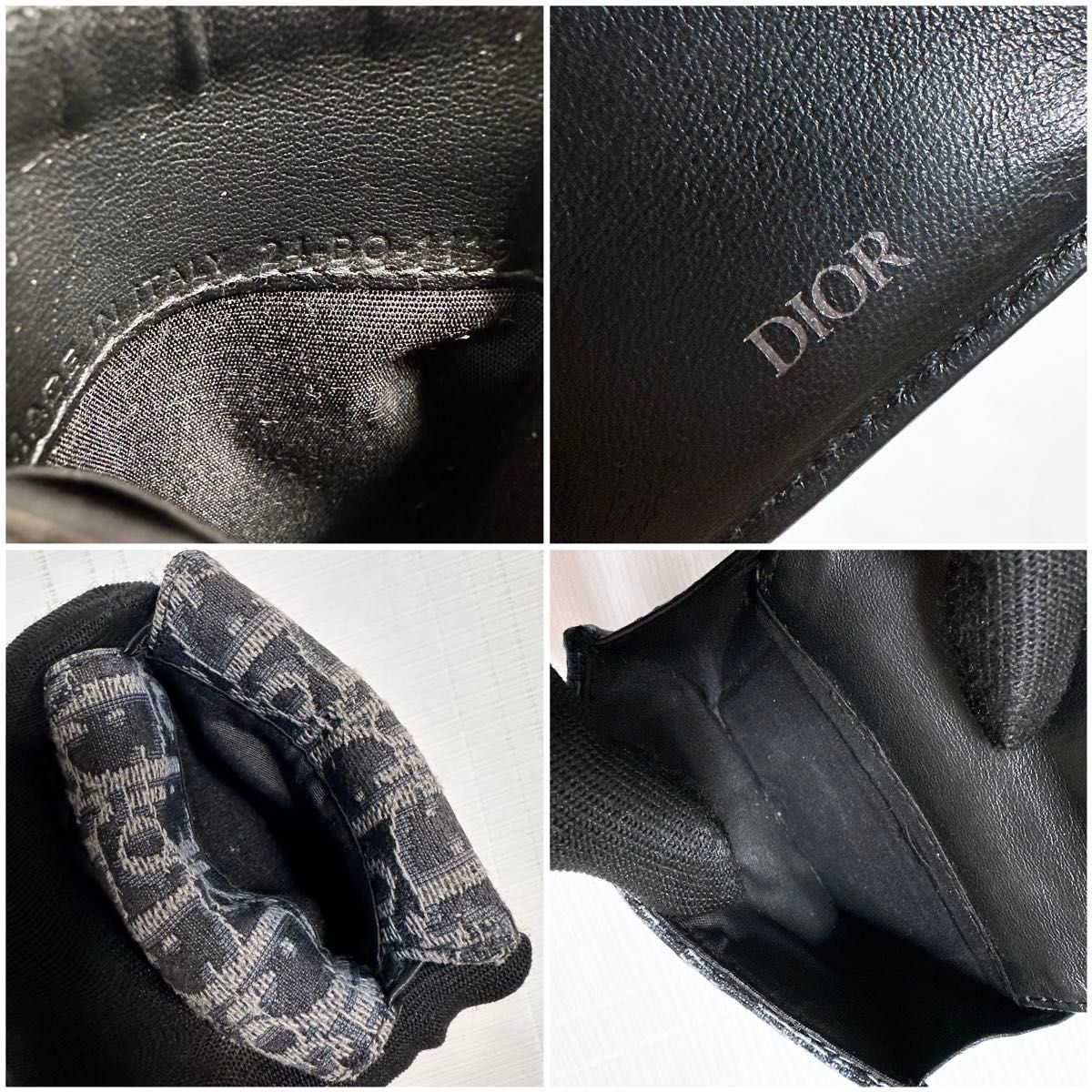 DIOR ディオール ロゴ入り 三つ折り財布 オブリーク ジャガード DIOR ディオール ロゴ入り 三つ折り財布 オブリーク ジャガード