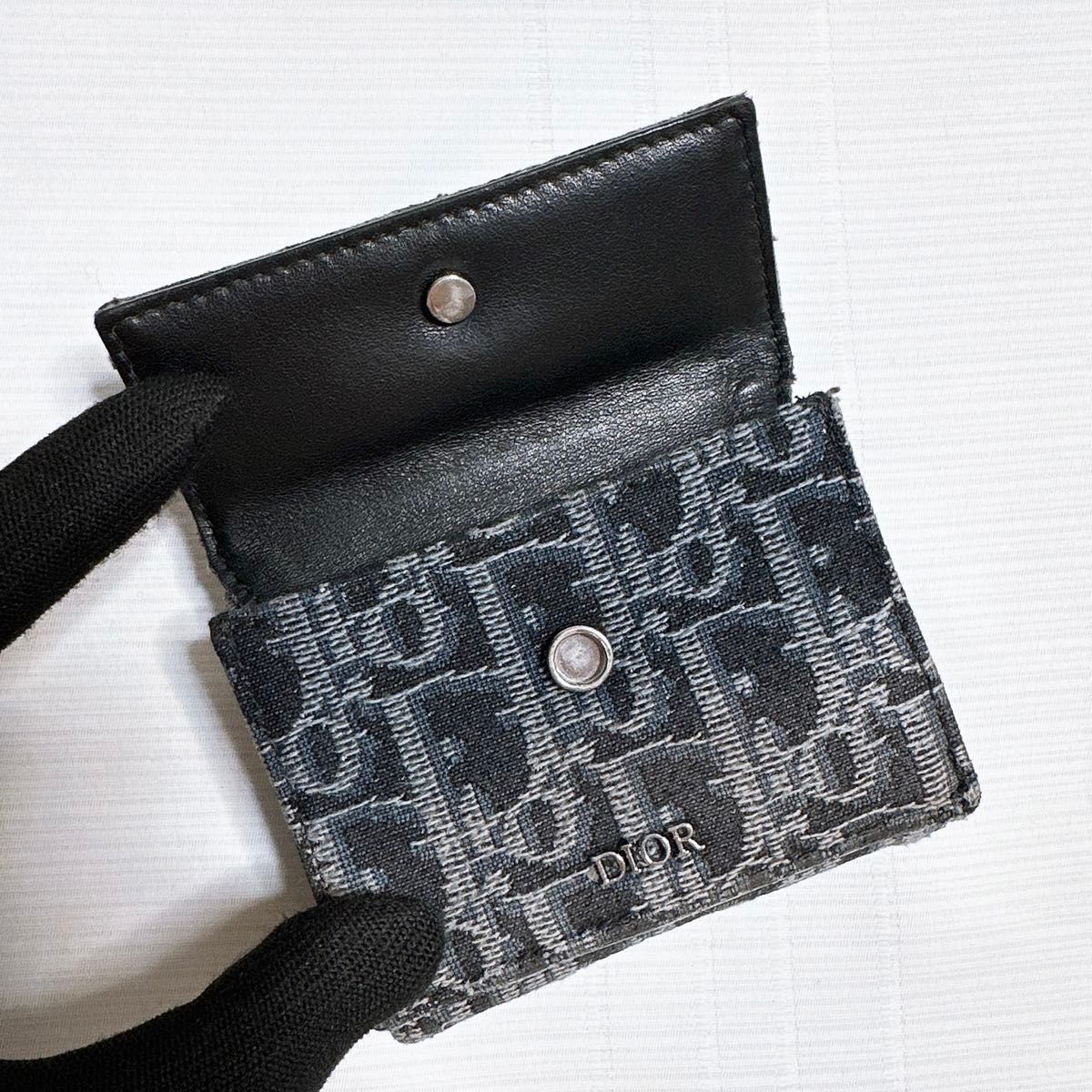 DIOR ディオール ロゴ入り 三つ折り財布 オブリーク ジャガード DIOR ディオール ロゴ入り 三つ折り財布 オブリーク ジャガード