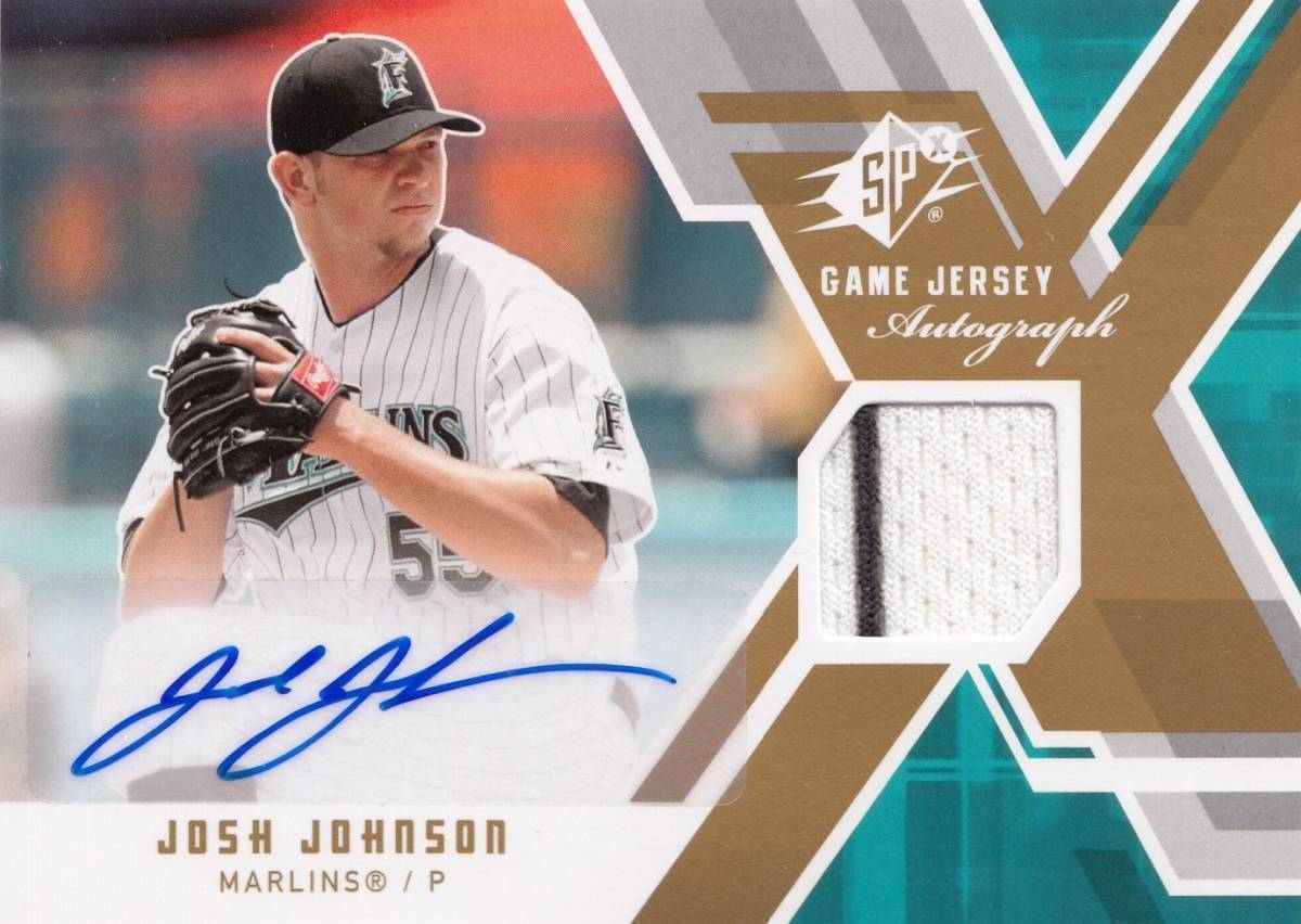 【JOSH JOHNSON】ジャージ 直筆サインカード 2009 UPPER DECK GAME JERSY AUTO SPX BASEBALL AUTOGRAPH @検索 TOPPS BOWMAN_画像1