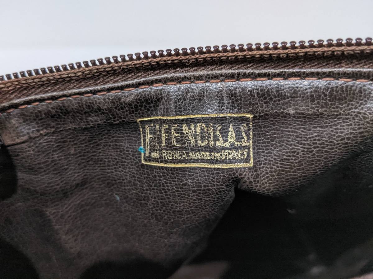 【1053】1円～ FENDI SAS フェンディ ショルダーバッグ 肩掛け ズッカ柄 ブラウン系 キャンバス レザー かばん ブランド レディース メンズ_画像7