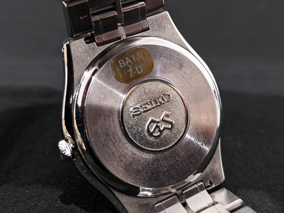 【43190】1円～ SEIKO Grand Seiko セイコー グランドセイコー GS 8N65-9010 デイト クオーツ QZ 3針 腕時計 シルバーカラー メンズ_画像6