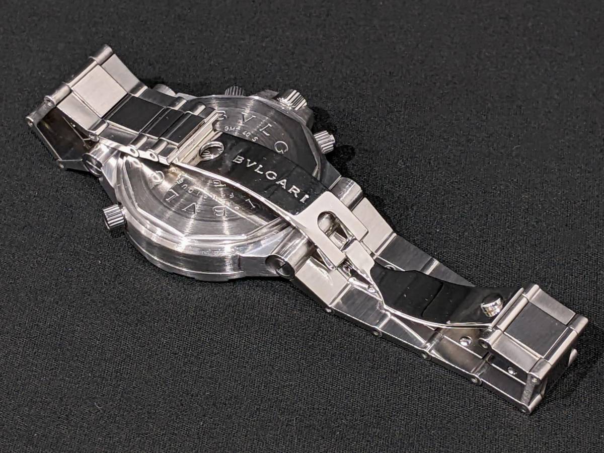【42719】1円～ BVLGARI ブルガリ ディアゴノ GMT40S クロノメーター 時計 黒文字盤 メンズ SS 稼働品の画像5