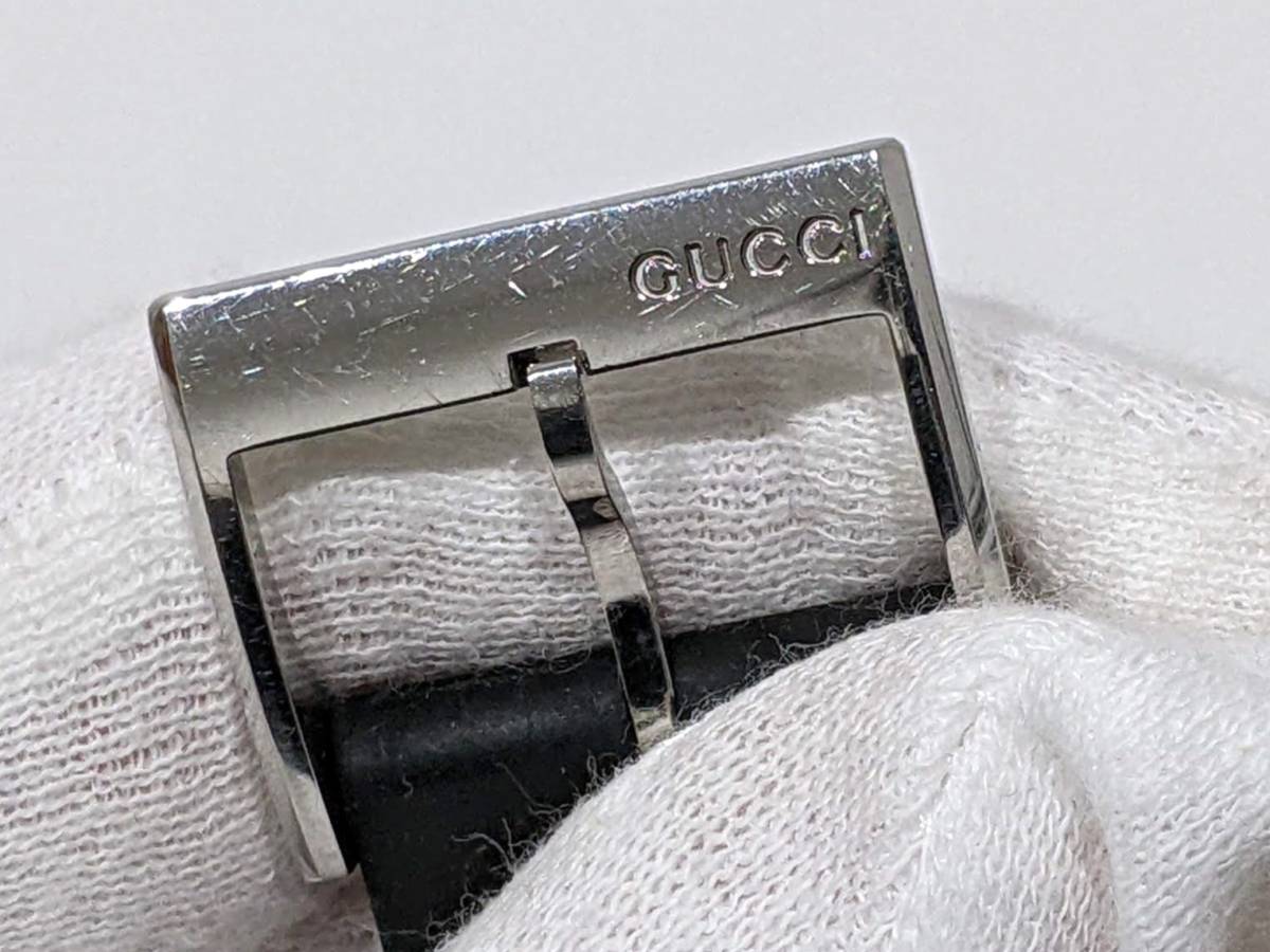 【42343】1円～ GUCCI グッチ 115.2 時計 パンテオン ダイバー 1000FT-300M 自動巻き YA115227 黒文字盤 メンズ ラバーベルト 稼働品_画像6