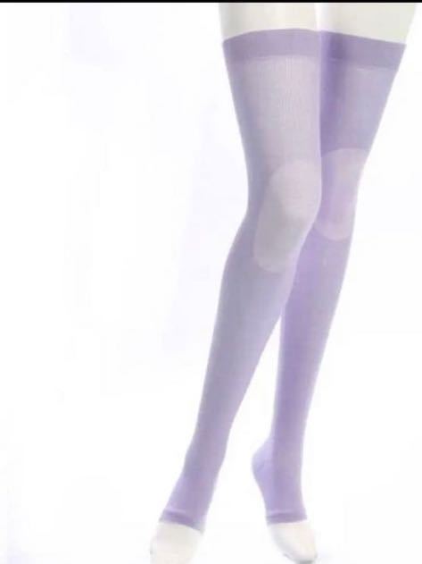  new goods special price * new goods [atsugi]...ing put on pressure knee knee-high socks 65cm 2 piece set lavender 