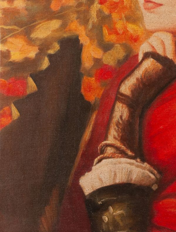 【作者不明】油彩　手描き『キャスティーン・ニュートン夫人の肖像』表サイン　鑑定書　P12号　額無/検索(ジェームズ・ティソ/マネ)f844 　_画像7