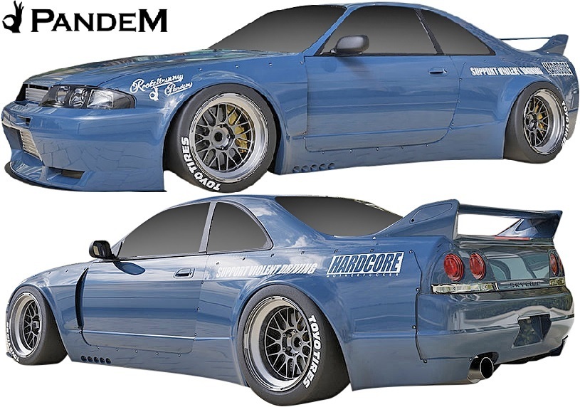 【M’s】NISSAN R33 スカイライン GT-R (1995y-1998y) PANDEM サイドスカート 左右 パンデム FRP 未塗装 エアロ パーツ GTR カスタム_画像9