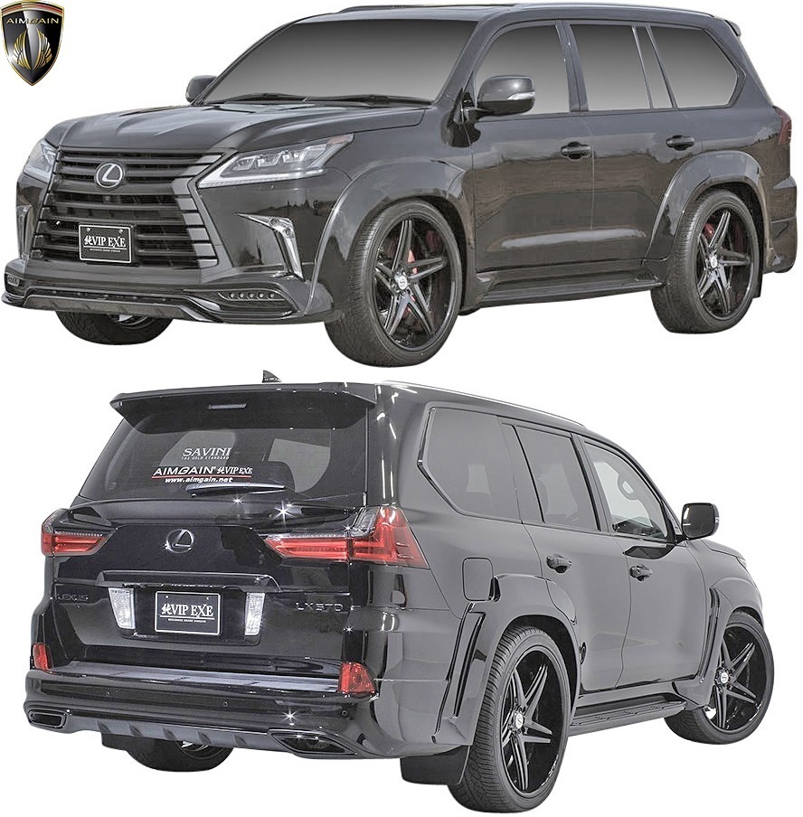 【M’s】LX570 レクサス LX URJ201W (2015y-) AIMGAIN 純VIP EXE フロントスポイラー (デイライト付) FRP エイムゲイン エアロパーツ