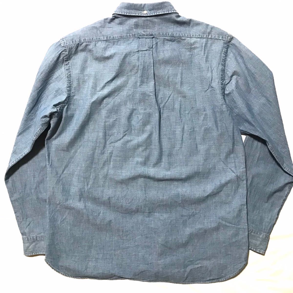 漢の定番 Ralph Lauren デニムシャツ ワークシャツ マチ メンズ XL シャンブレーシャツ ボタンダウンシャツ 長袖シャツ ラルフローレン