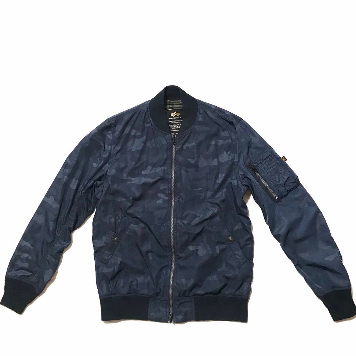 メンズ ALPHA INDUSTRIES シャドーカモフラ アルファインダストリーズ MA- 1 21208-004 裏地迷彩グリーン L 迷彩 US AIR FORCE _画像1