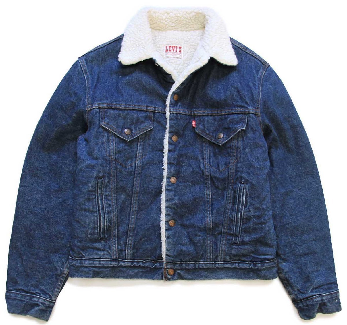 ★80s USA製 Levi'sリーバイス 70608 ボアライナー デニムジャケット 4ポケット 40R★C ビンテージ オールド トラッカー インディゴ 70609