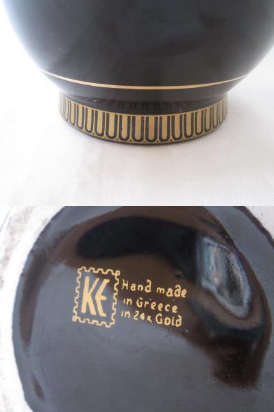 ギリシャ製 花瓶「Hand made in Greece in 24k gold」神話 金彩 ギリシャ製 花瓶「Hand made in Greece in 24k gold」神話 金彩