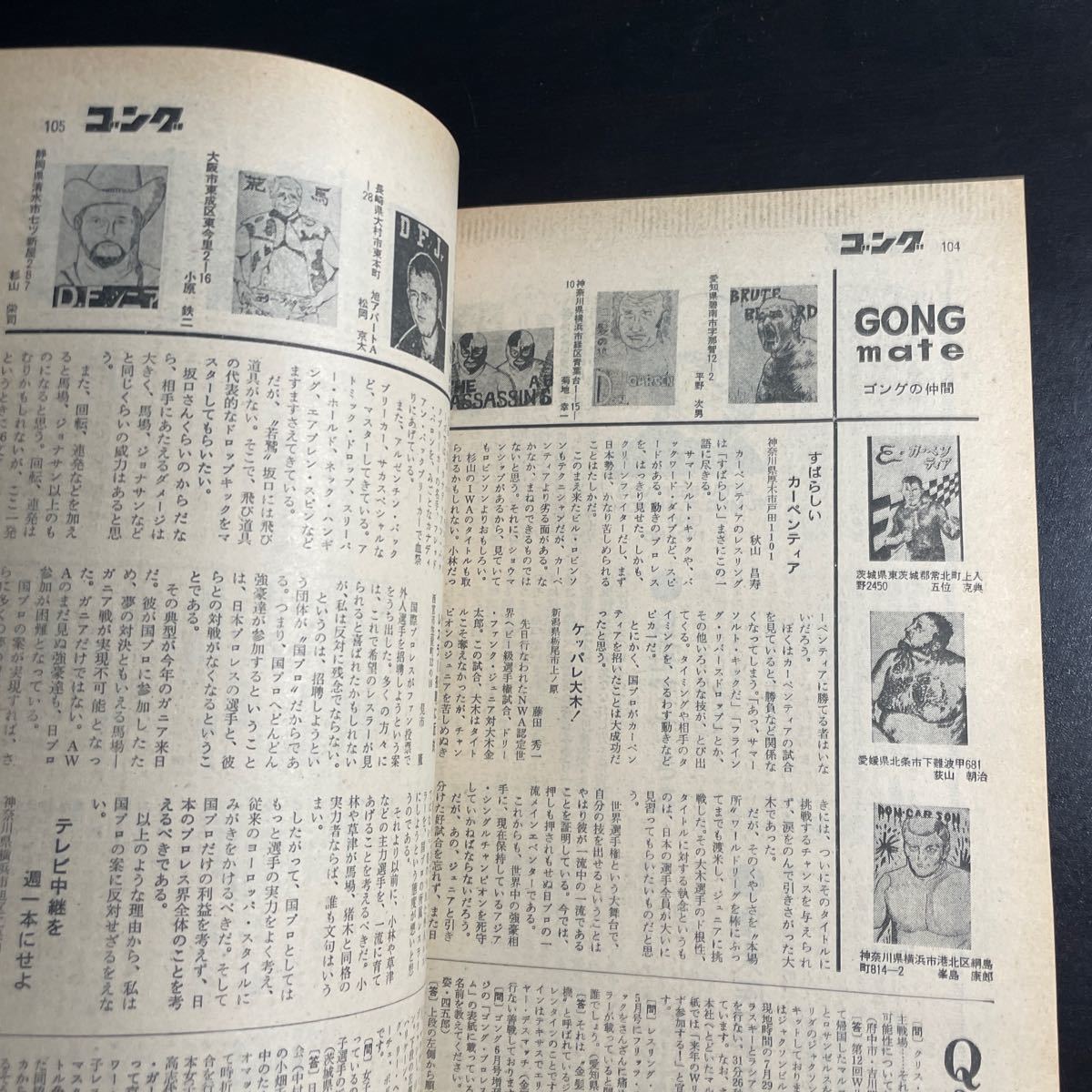 別冊ゴング　昭和45年9月号　ファンク兄弟来襲速報号(特大号) カラー・ジャンボ・ピンナップ付属_画像8