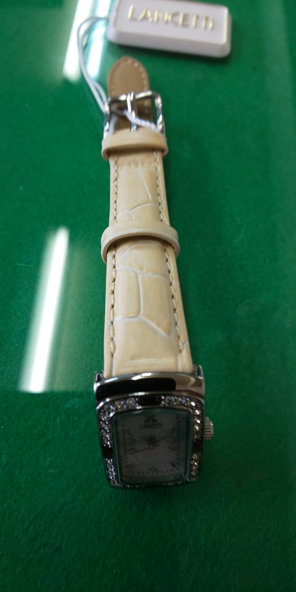 特価ランチェッテイーレデイースLT-16504アナログクオーツ時計飾り石にスモーキークオーツ使用_画像4