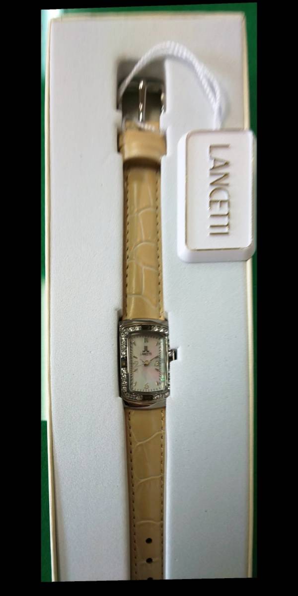 特価ランチェッテイーレデイースLT-16504アナログクオーツ時計飾り石にスモーキークオーツ使用_画像2