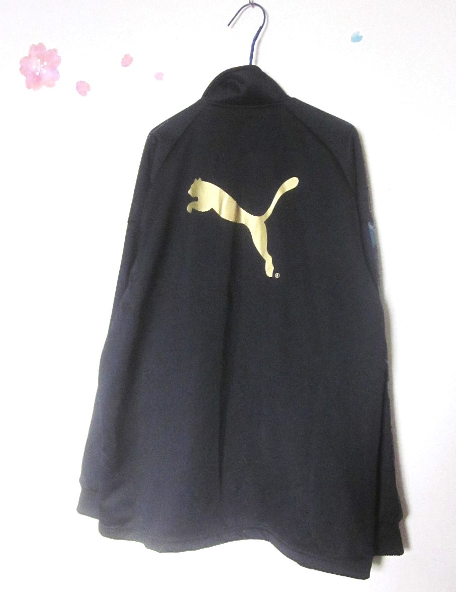 6490 jpy tag attaching unused 150cm PUMA Puma jersey outer garment jersey black man 6534