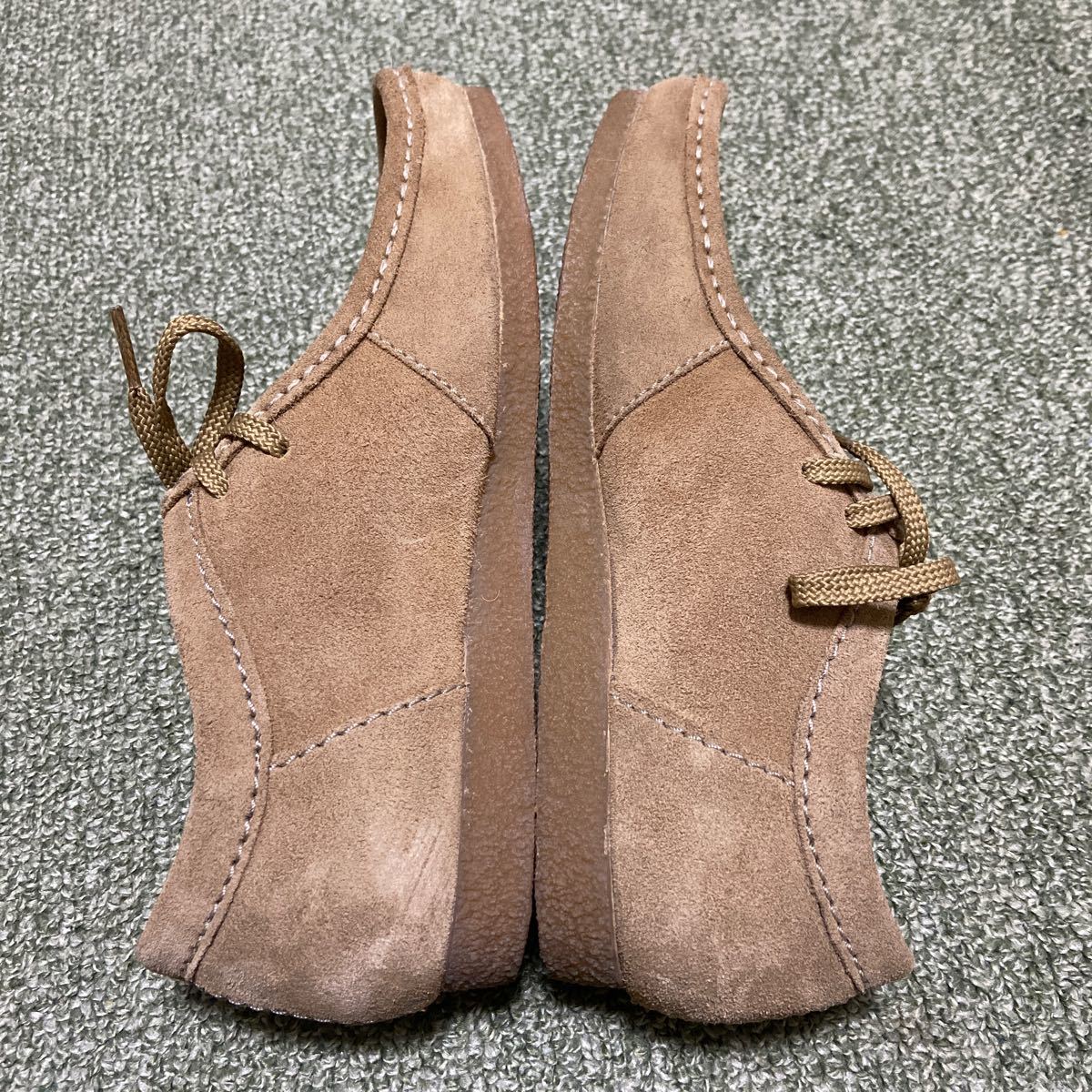 clarks クラークス ワラビー モカシンシューズ スエード 茶 ブラウン US7_画像3