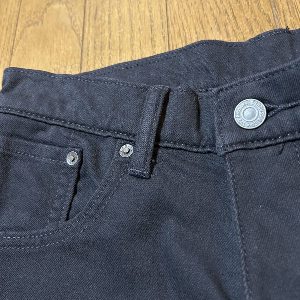 W75-股下79cm！リーバイス502古着ストレッチブラックジーンズ ポリウレタン2% Levi's502TM デニム