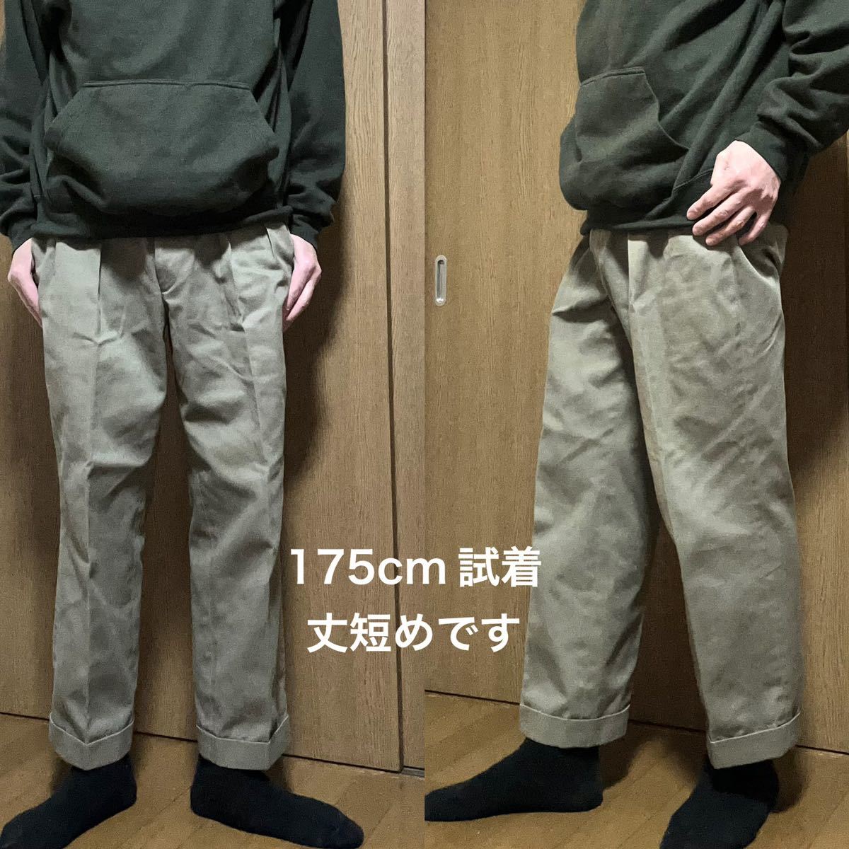 ちょい訳ありW84-股下65cm！USA製L.L.BEANエルエルビーン 古着2タックワークパンツ 要サイズ状態確認！ アメカジ古着 ヴィンテージ_画像3