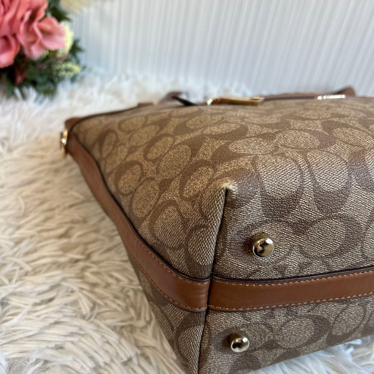 COACH トートバッグ　肩掛けショルダーバッグ　PVCレザーバッグ