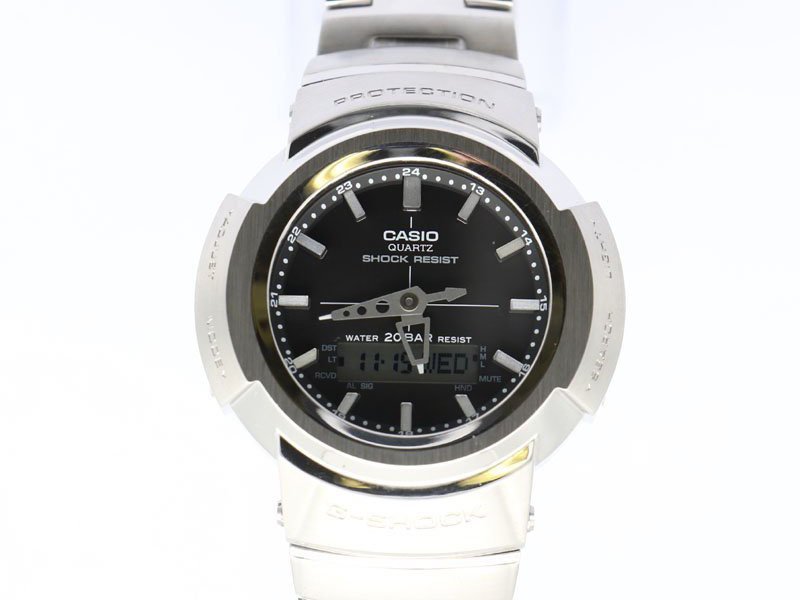 【 カシオ CASIO 】腕時計 AWM-500D-1AJF Gショック フルメタルモデル SS ソーラークォーツ デイデイト メンズ 新着 9603-0