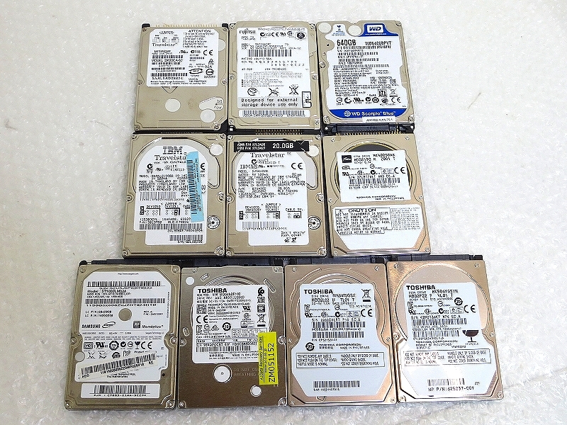 IW-7190R　2.5インチHDD　1TB-18GB　MQ04ABF100等　ジャンク 10点_画像1