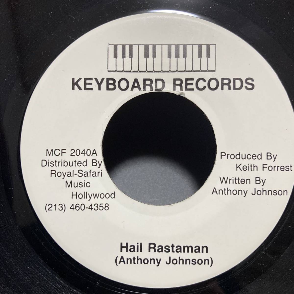 Anthony johnson / Hail Rastaman (US 7in ch) 激レア盤！　EX_画像1