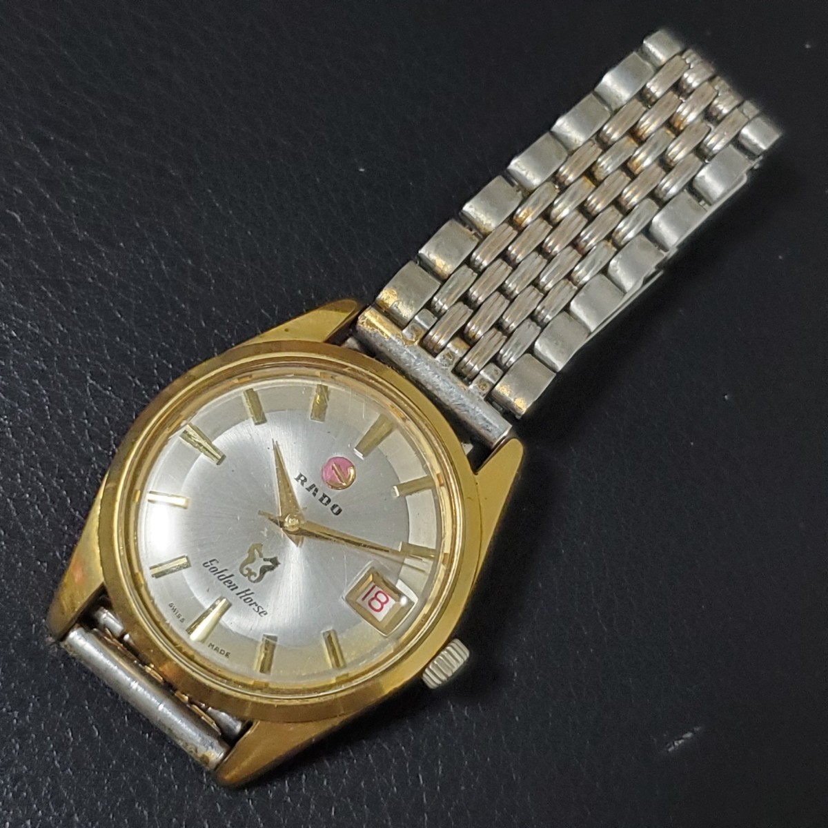 1円～RADO ラドー ゴールデンホース Goldenhorse デイト 手巻き メンズ腕時計 754_画像4