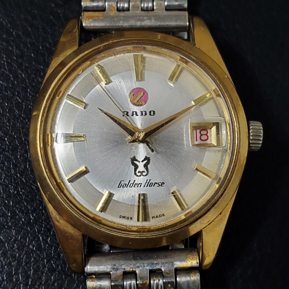 1円～RADO ラドー ゴールデンホース Goldenhorse デイト 手巻き メンズ腕時計 754_画像1