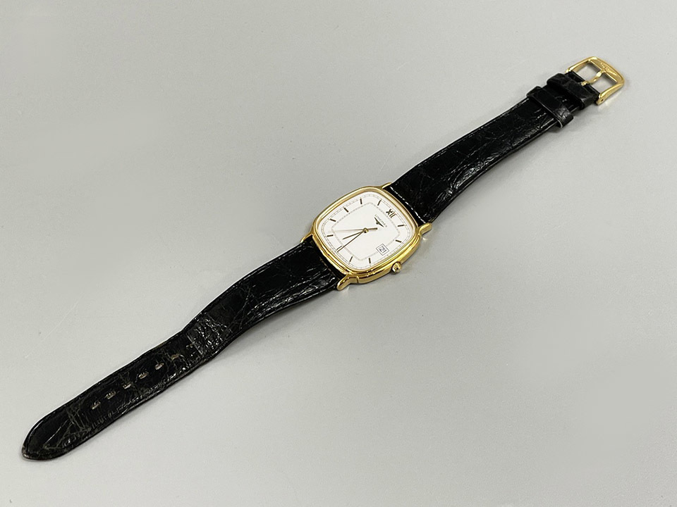 LONGINES ロンジン グランドクラシック 156 7415 電池交換済 稼働品 白文字盤 スクエア メンズ クォ―ツ _画像6