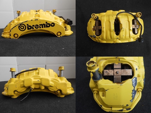 ●●brembo　ポルシェ カイエン　VW トゥアレグ　ブレンボキャリパー　4点セット 　イエローキャリパー　F6POT R4POT 　2206048●●_画像4