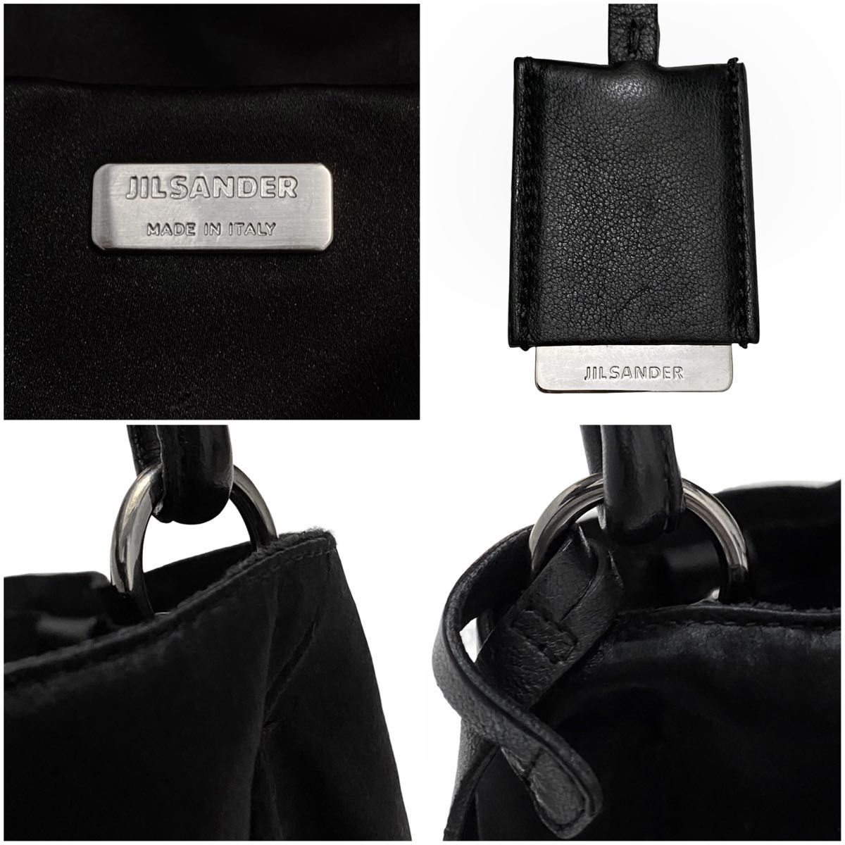 JIL SANDER ジル サンダー サテン レザー ハンド バッグ カバン JIL SANDER ジル サンダー サテン レザー ハンド バッグ カバン