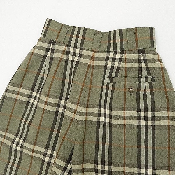  Vintage *BURBERRYS Burberry в клетку высокий талия tuck шорты 7