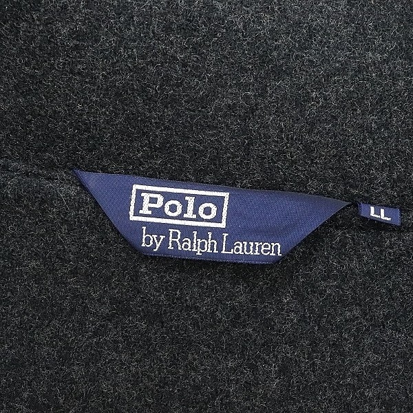 90's◆POLO RALPH LAUREN ポロ ラルフローレン ウール ダッフル コート チャコールグレー LL 国内正規品_画像5