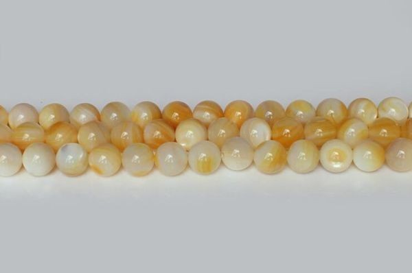 [EasternStar] international shipping yellow pearl shell yellow pearl .Yellow Pearl Shell sphere size 7mm 1 ream sale length approximately 40cm
