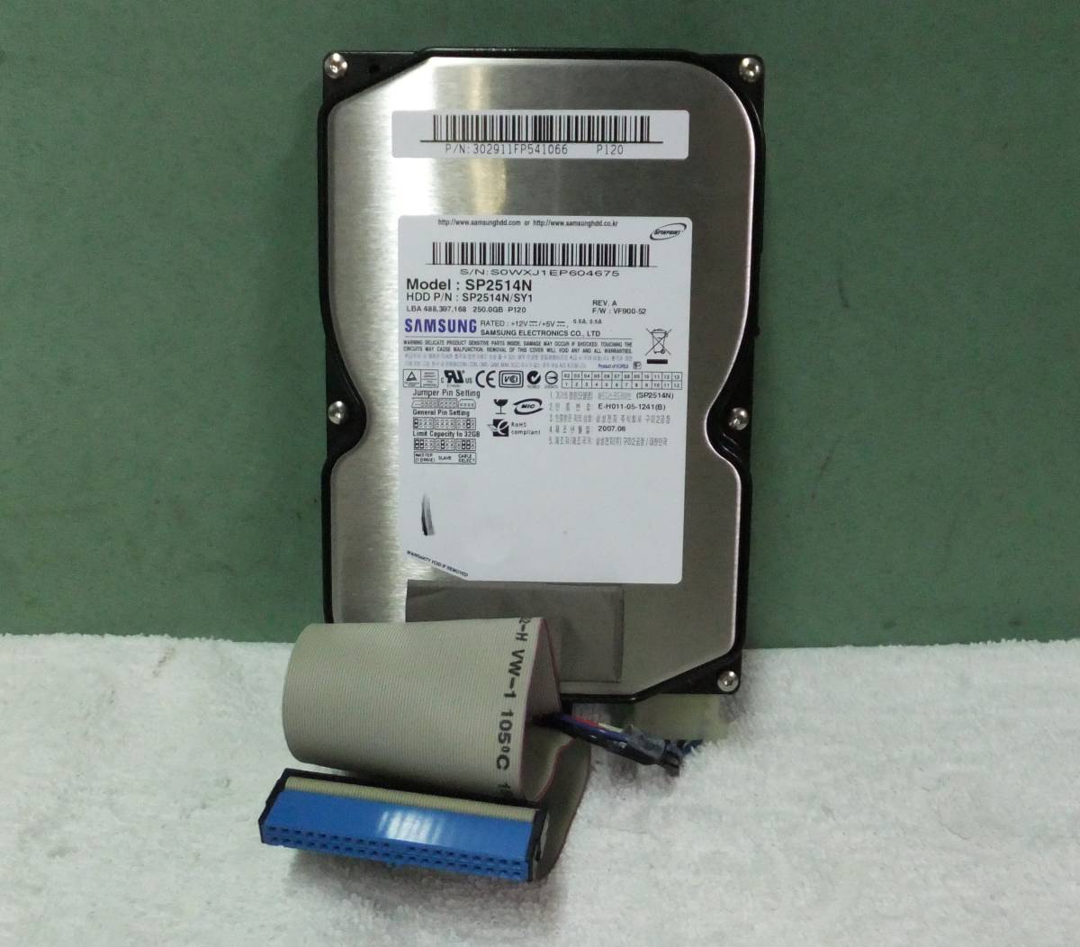 ハードディスク SAMSUNG SP2514N 250GB（レコーダー DV-ACW52から外し）中古_画像1