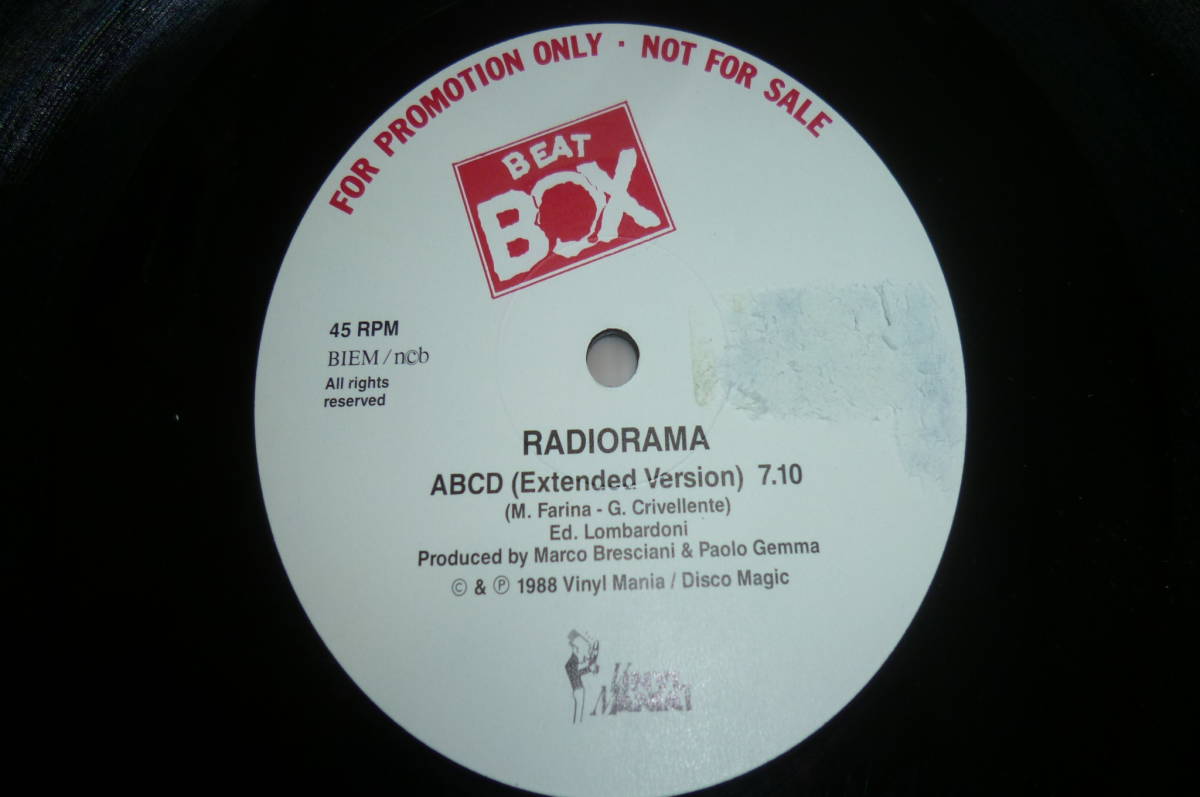  BEAT BOX盤 ) 12” RADIORAMA // ABCD // BAD GIRLS_シール剥がし跡