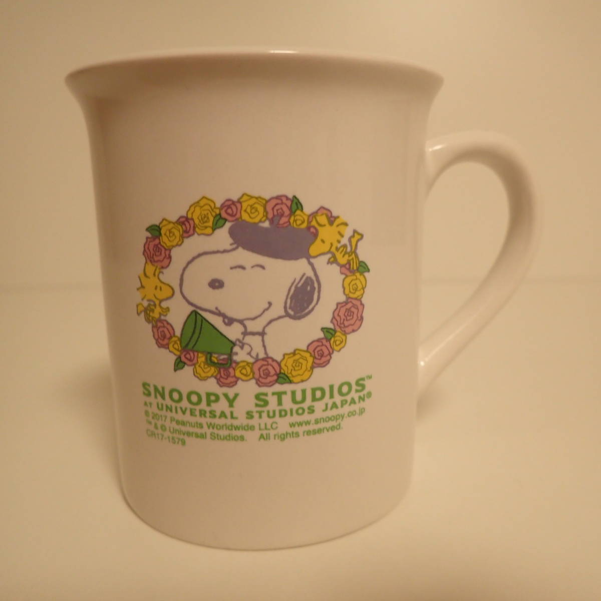 非売品★SNOOPY STUDIOS マグカップ ユニバーサルスタジオＸスヌーピー UNIVERSAL STUDIOSXNISSAYユニバXニッセイ _画像1