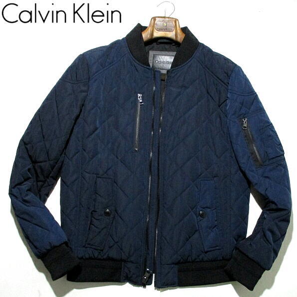 冬物▼ カルバンクライン　ボンバージャケット　MA-1　中綿　キルティング　紺　ネイビー　CALVIN KLEIN　M相当　ブルゾン　CK_画像1