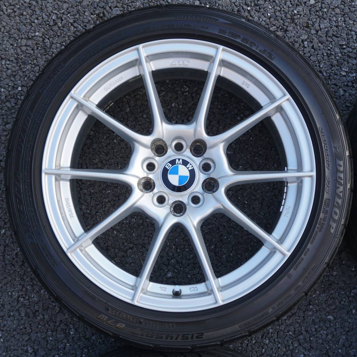 美品 ATS DTC 17インチ 7.5J +30 5Hx120/108 軽量ホイール & 20年製 DUNLOP DIREZZA DZ101 215/45R17 4本セット BMW E36 E46 Volvo S70 V70_画像2