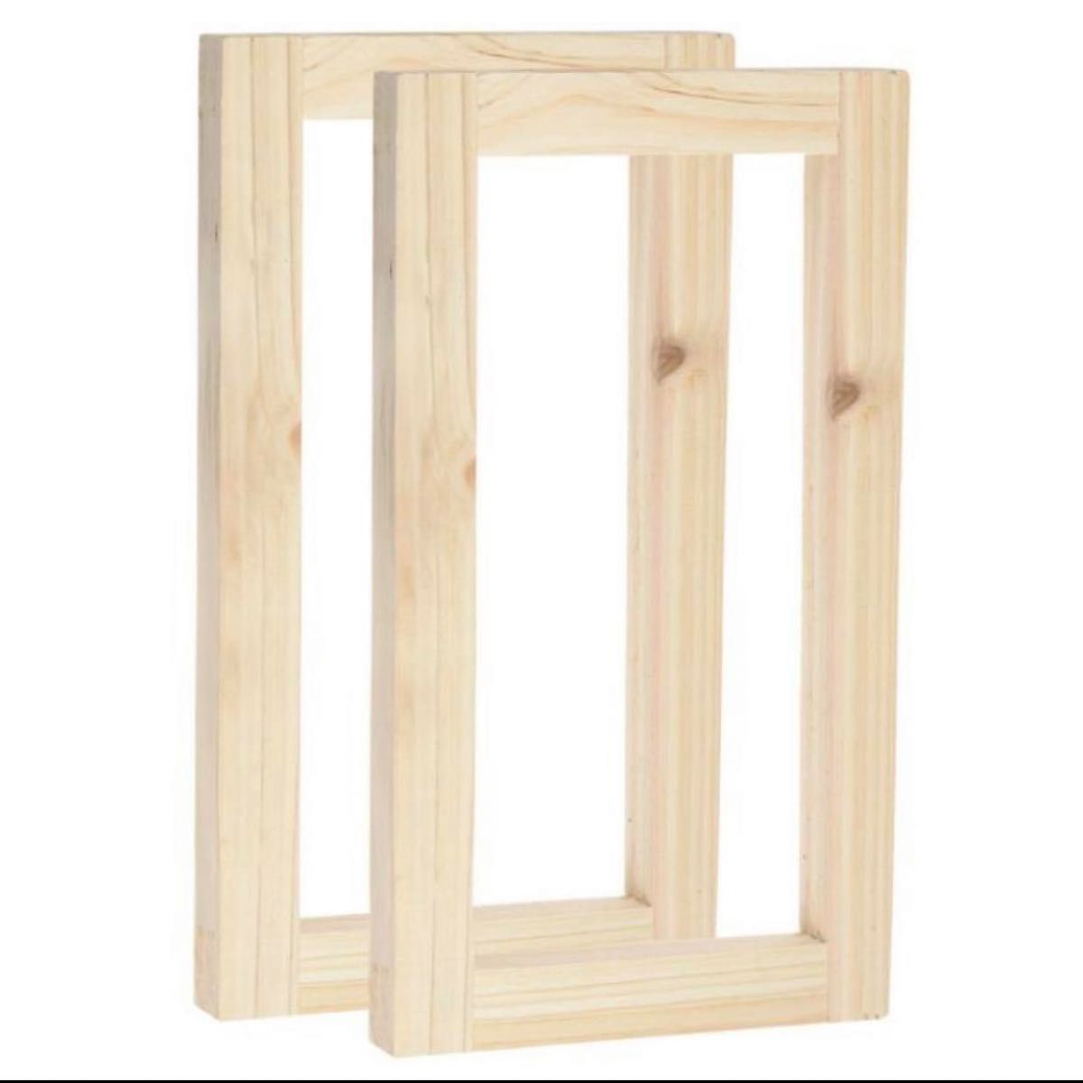 枠　スクリーン印刷フレーム 25cm x 11cm ウッド 再使用　2個入　 DIY ドア 建具　木材　アート　絵の具　