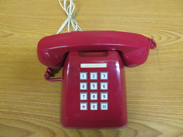  ultra rare * telephone machine push type electro- electro- . company 601-P ME-84 red telephone Showa Retro antique 