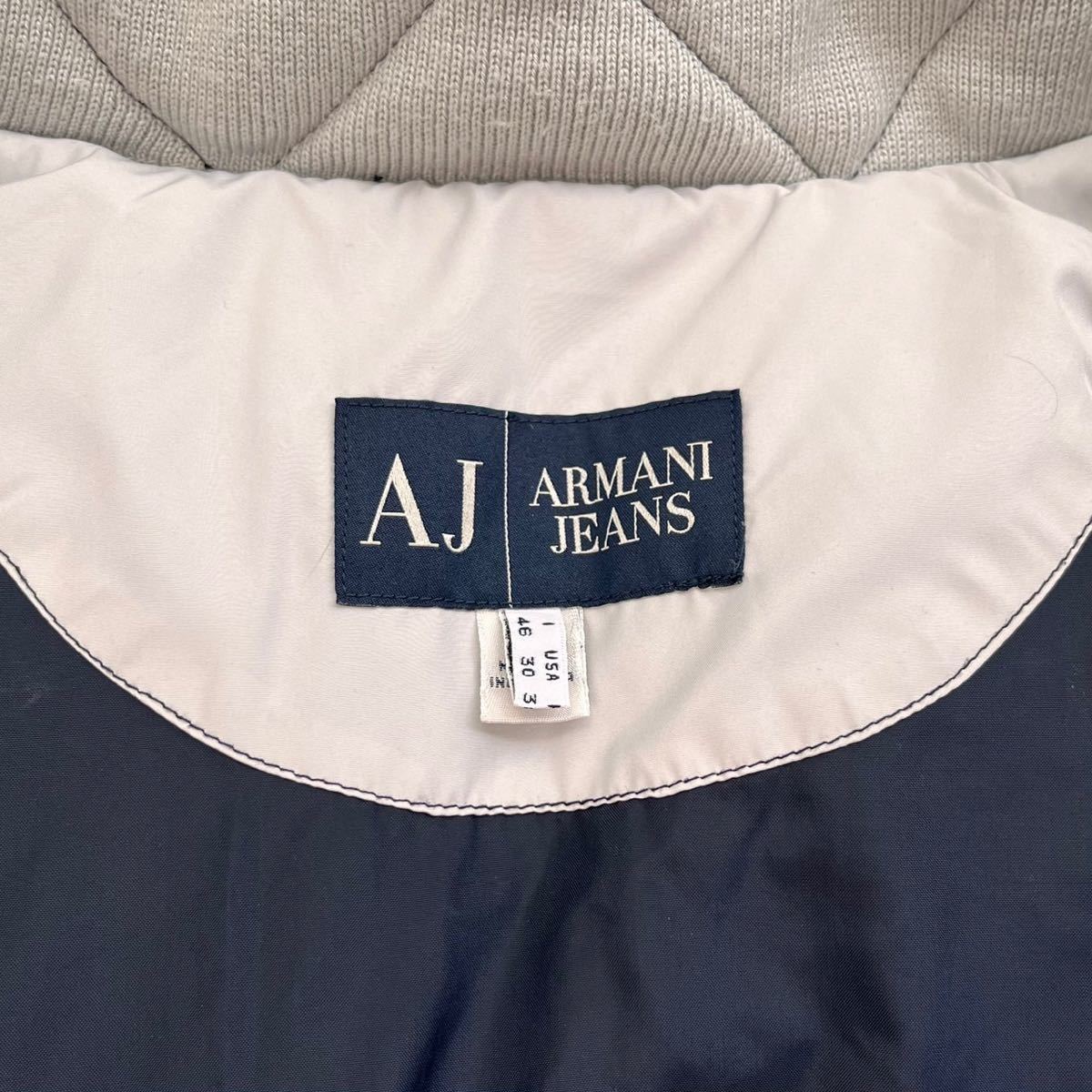 M-L相当 1円 フード ARMANI JEANS ダウン ジャケット アウター メンズ ブルゾン コート アルマーニジーンズ 白 ホワイト_画像7