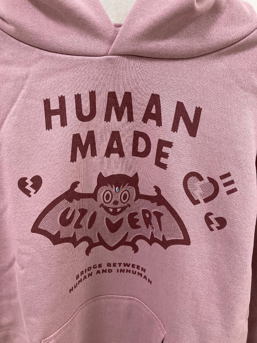 HUMAN MADE ヒューマンメイド HUMAN MADE×Lil Uzi スウェットプルパーカ ピンク パーカ 中古 M TN 1_画像2