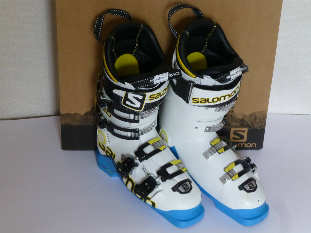 スキーブーツ★SALOMON★サロモン★X－MAX120★25.0ー25.5 cm★ソール295 mm★白／青★送料無料★USED_購入時の箱に入れて発送いたします。