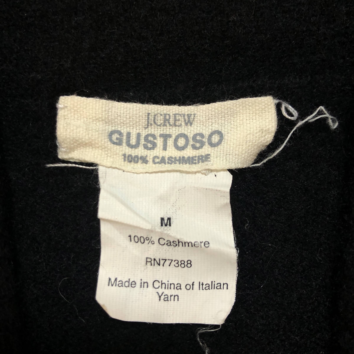 USA 古着 J.CREW GUSTOSO Jクルー カシミアニット ショールカラー ブラック セーター ポケット付き レディースM 黒色 カシミヤ  BJ0635